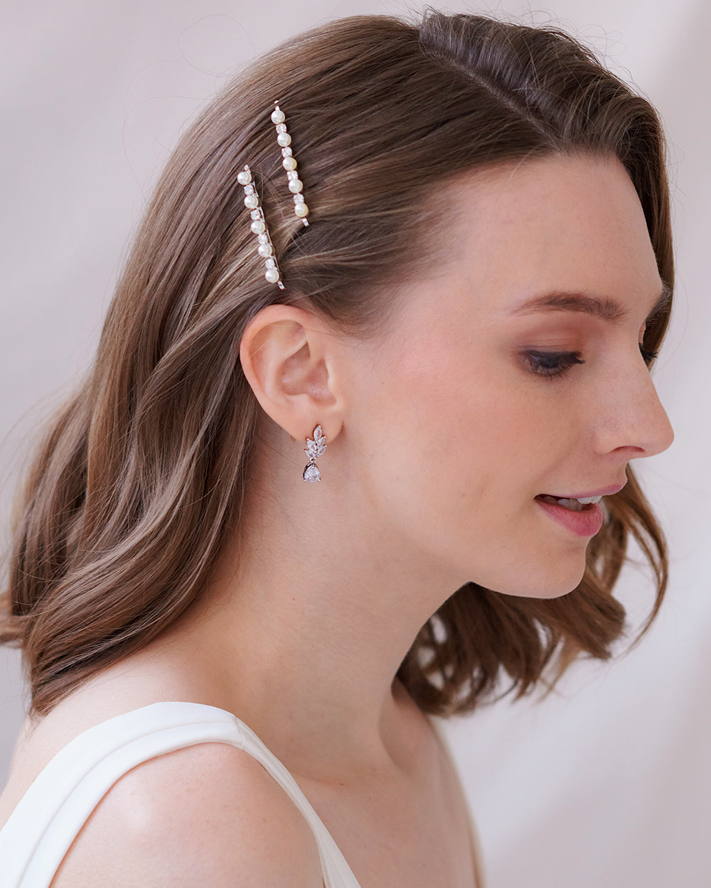 Pearl & Crystal Bobby Pins for Women - 2 Pack Elegant Hair Clips for Wedding, Prom, Party - Secure Hold Hair Accessories for Bridal, Formal Events & Everyday Use
