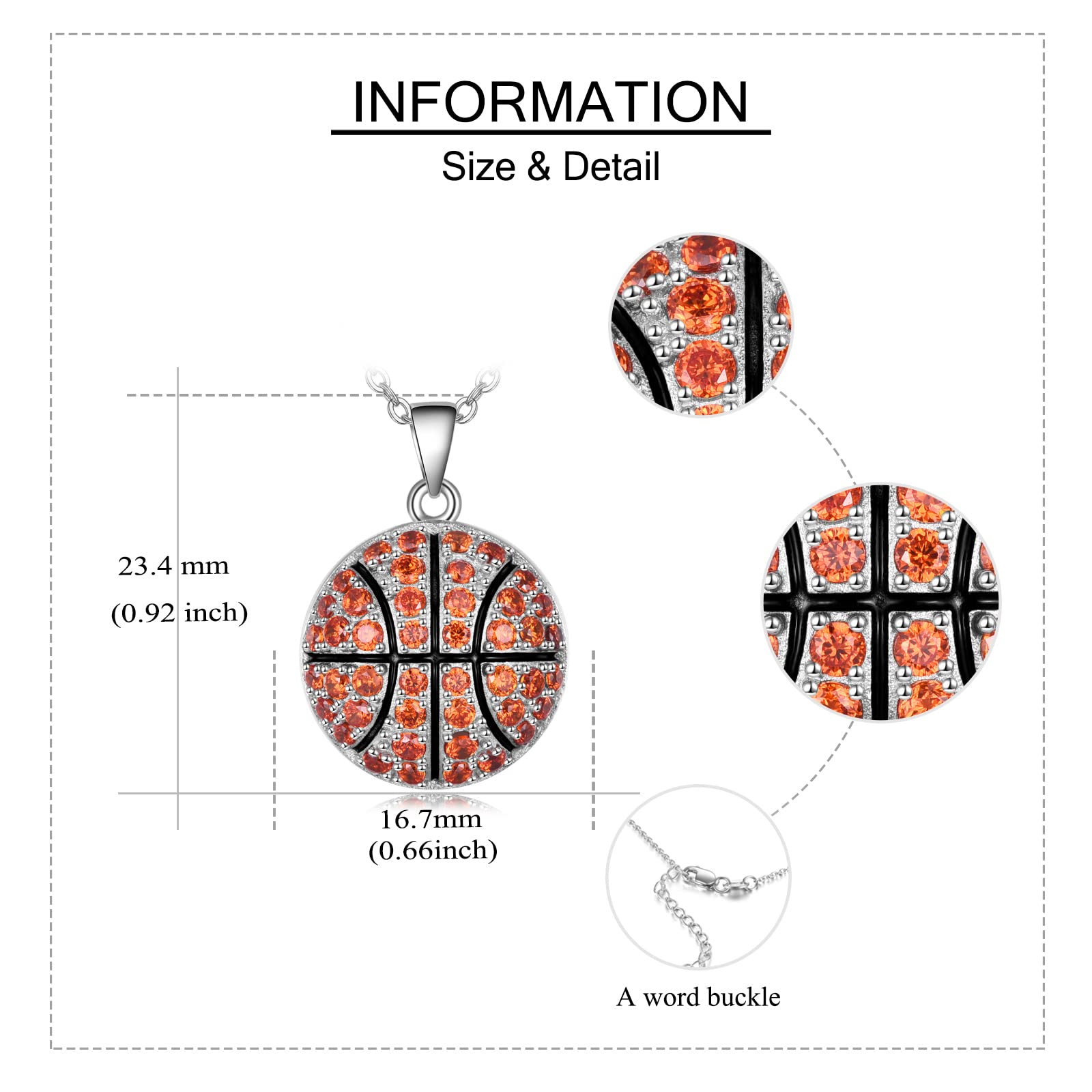 YFN Sterling Silver Baseball Basketball Volleyball Pendant Necklace - Sports Jewelry Gift for Women & Fans - Perfect for Game Days, Birthdays & Sports Enthusiasts
