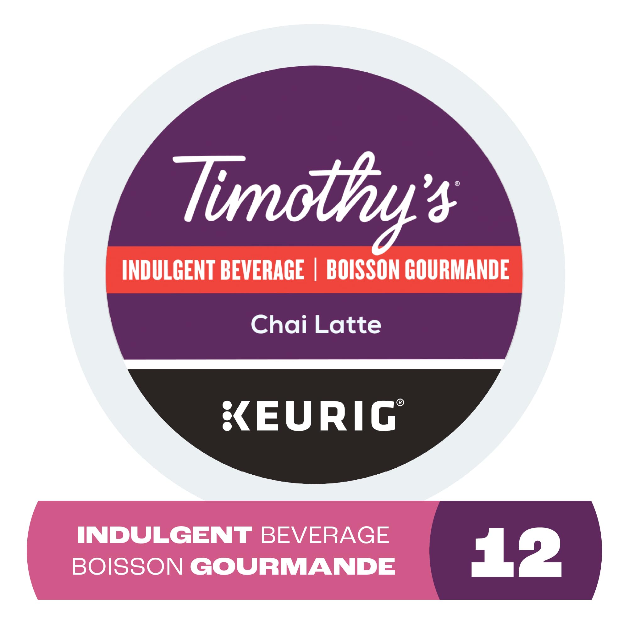 Timothy's Chai Latte K-Cup Coffee Pods - 12 Count for Keurig Brewers | Spiced Tea Latte for Home & Office | Perfect for Morning Boost & Afternoon Relaxation