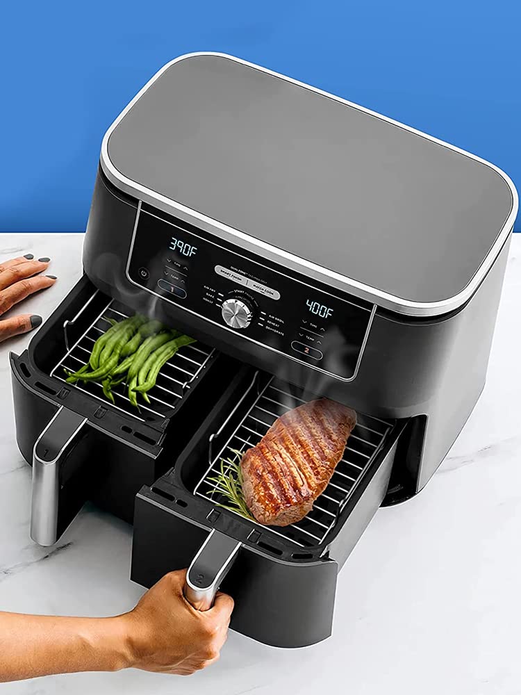 Stainless Steel Air Fryer Rack for Double Basket - Universal Cooking & Grilling Accessory for Air Fryers, Ovens & Microwaves - Perfect for Baking, Roasting & Toasting | Ideal for Healthy Meals, Snacks & Family Cooking