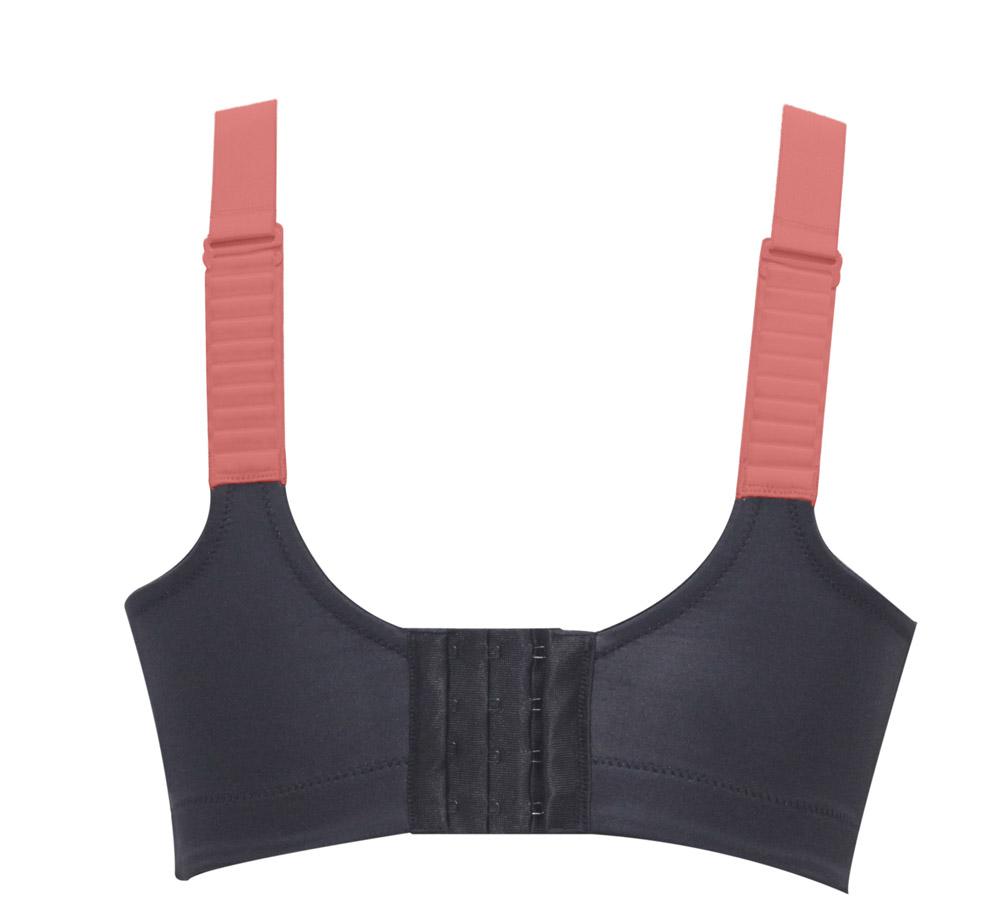 Parfait Power Fit Unlined Moderate Impact Sports Bra - Black with Pink Blush | Comfortable Workout & Yoga Support for Women