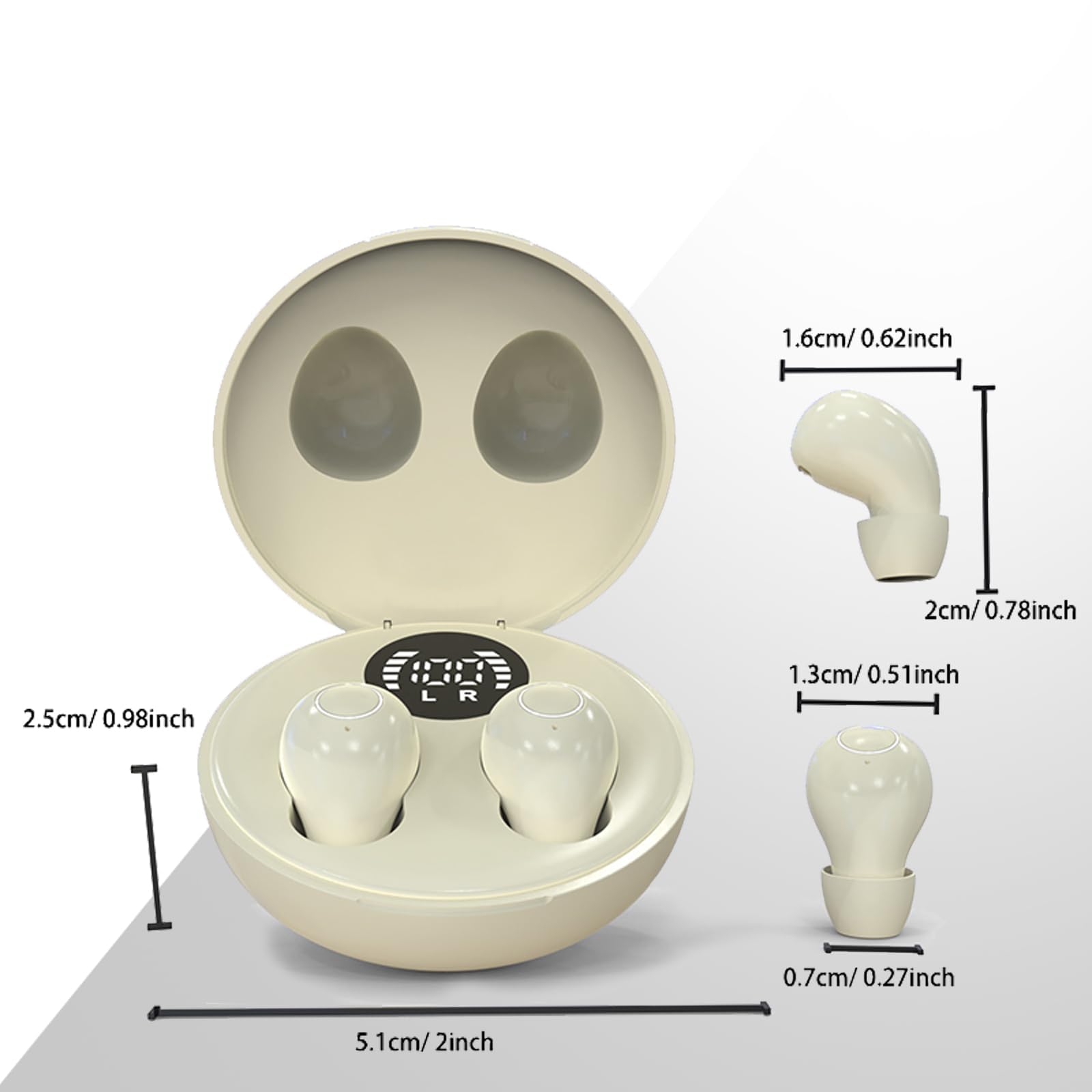 Smallest Invisible Mini Wireless Bluetooth Earbuds - Tiny Discreet Hidden Earbuds for Small Ear Canals, Comfortable In-Ear Headphones for Work, Side Sleepers & Night Use - Wireless Earphones for Sleeping, Office & Travel