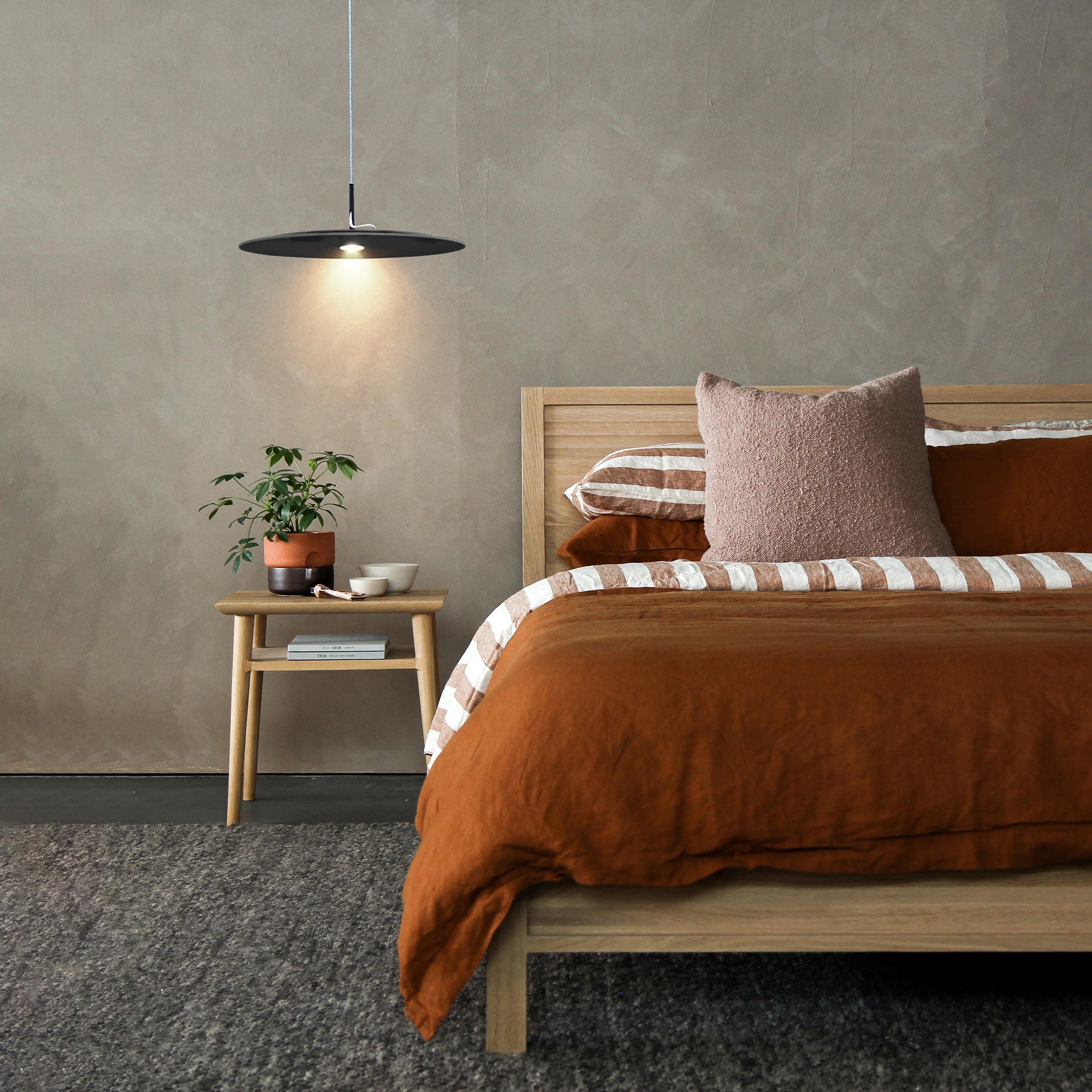 Modern Disk Pendant Lamp - Sleek Round Ceiling Light Fixture for Dining Room, Kitchen Island & Bedroom Lighting | Dimmable LED Hanging Light for Home Decor