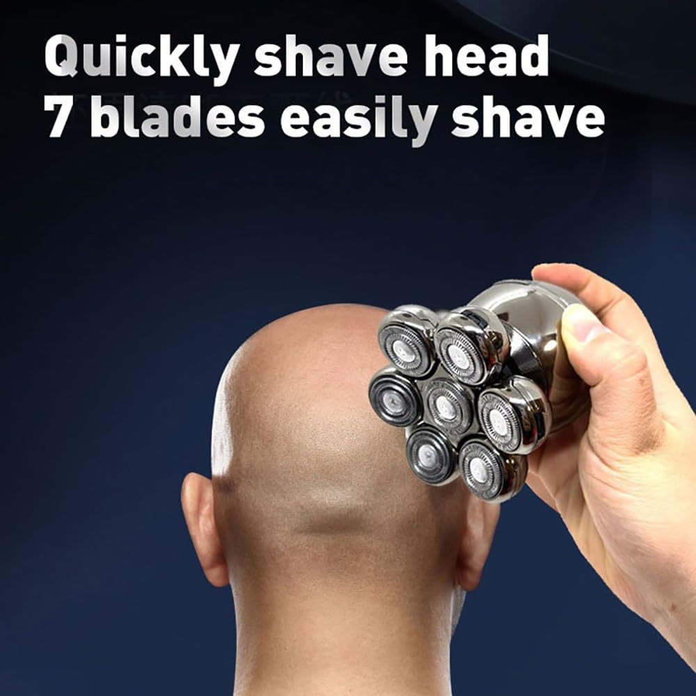 5-in-1 Electric Head Shaver for Men - Rechargeable Wet/Dry Beard Trimmer & Bald Head Shaving Kit with LCD Display | Perfect for Travel, Home Grooming & Barber Shops