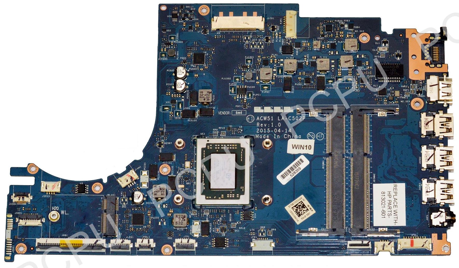 HP Envy M6-P113DX Laptop Motherboard with AMD FX-8800P 2.1GHz CPU - Replacement Part for HP Envy M6 Notebook Repair & Upgrade | Compatible with Models 813021-601