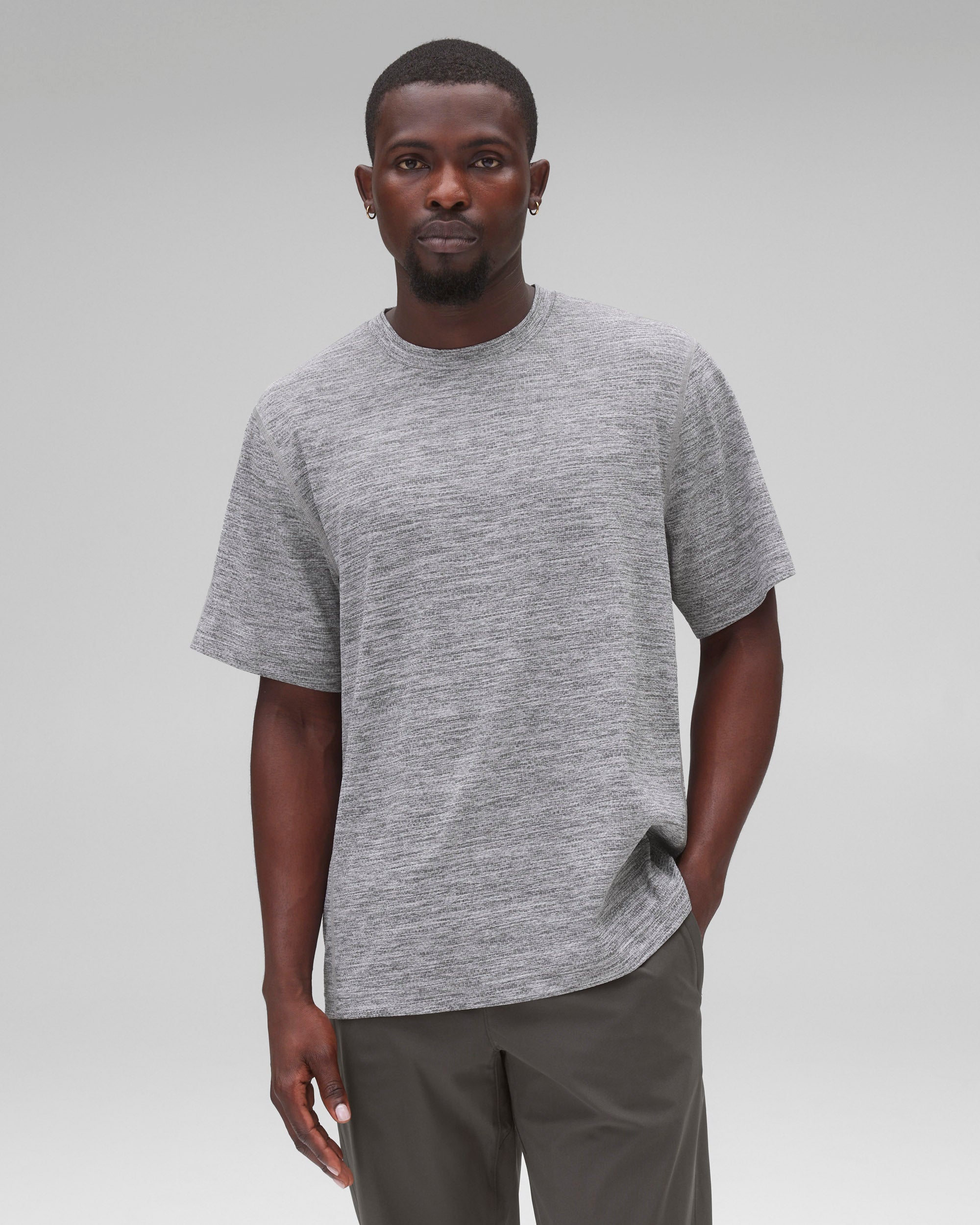 Breathable Men's Knit Solotex Mesh T-Shirt - Lightweight Summer Casual Tee for Outdoor Activities & Gym Workouts