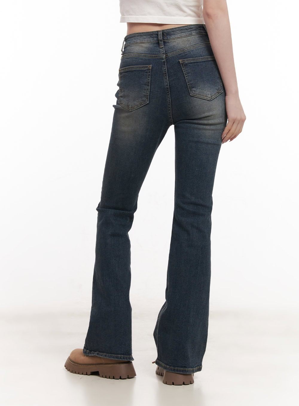 Camilla Washed Bootcut Jeans CM517 - Women's Vintage Denim Pants for Casual Wear & Everyday Style