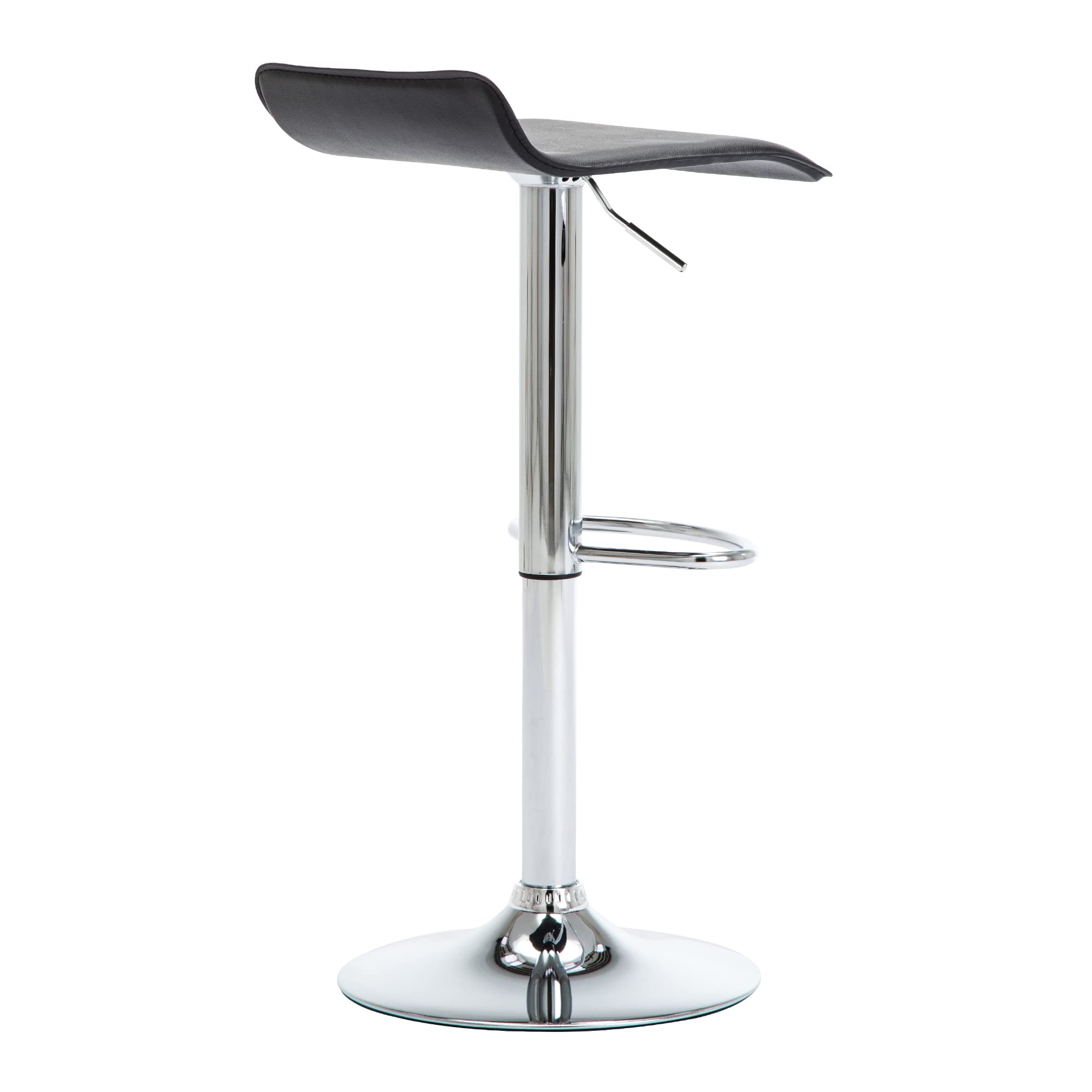 NOBPEINT Modern Chrome Adjustable Swivel Bar Stools - Set of 4 Black Counter Height Stools for Kitchen Island, Breakfast Bar & Home Decor