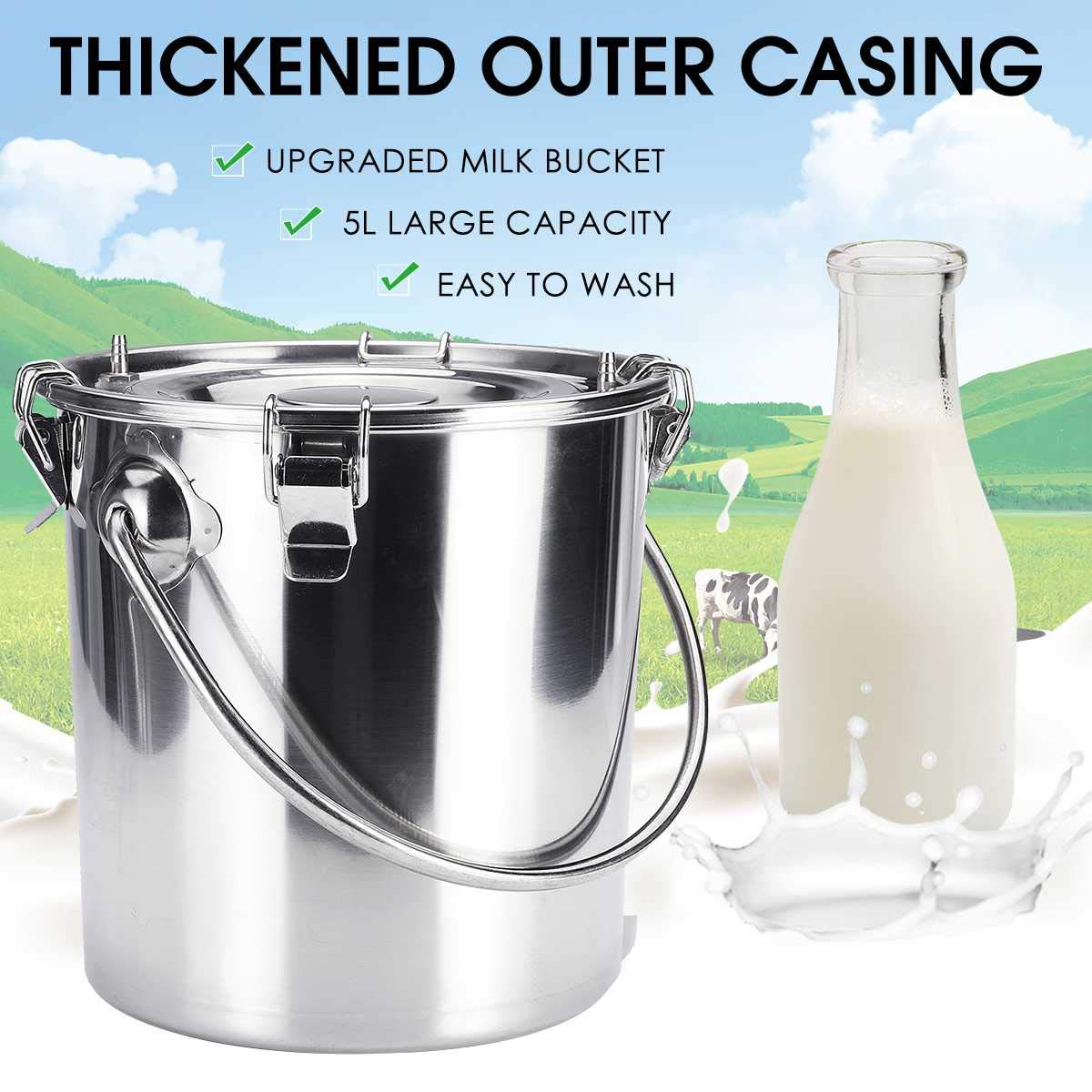 Portable Electric Cow Milking Machine with 2 Teat Cups - Adjustable Vacuum Pump & 5L Milk Container - Ideal for Jerseys, Nigerian Dwarfs & Nubian Mix Cows - Perfect for Small Farms, Homesteads & Dairy Production