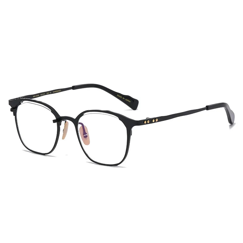 Stylish Unisex Full Rim Square Titanium Eyeglasses Frame 80056 - Lightweight & Durable for Work, Reading & Everyday Fashion