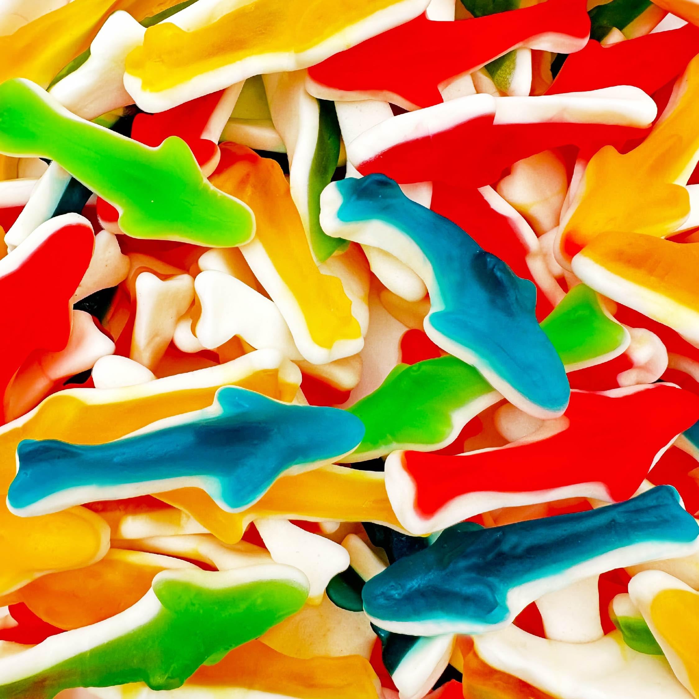 Gummy Sharks Candy - Assorted Fruit Flavors, 2-Pound Bulk Bag - Perfect for Parties, Snacks & Gift Baskets
