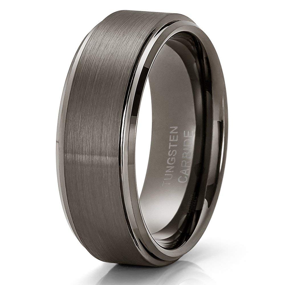 Gunmetal Tungsten Wedding Ring for Men & Women - Comfort Fit Durable Tungsten Band - Anniversary & Engagement Ring - Perfect for Everyday Wear & Special Occasions