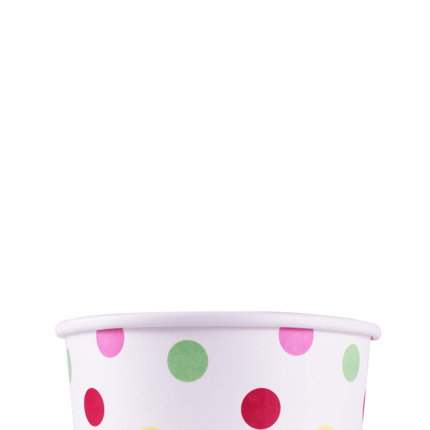 20oz (600 ct) Paper Ice Cream Cups & Soup Bowls - Hot/Cold Food Containers for Ice Cream, Gelato, Yogurt, Soup & Snacks - Perfect for Parties, Catering & Dessert Shops - Dots Design