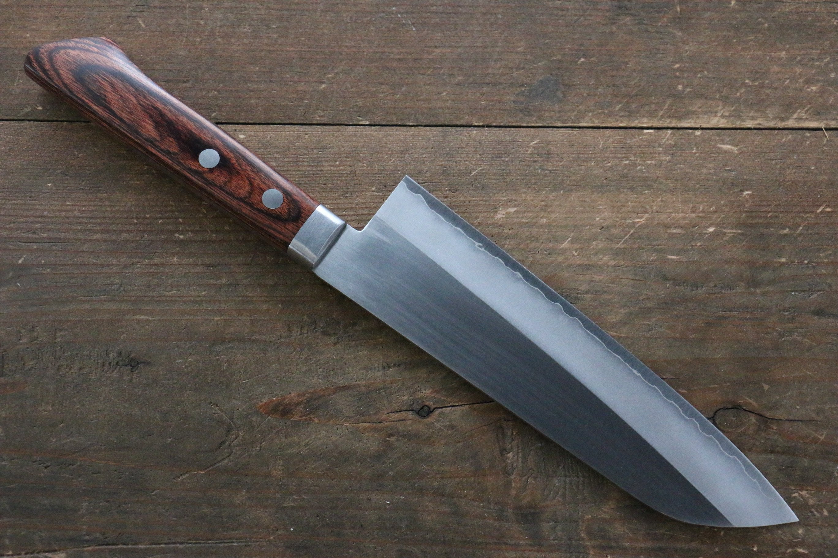 Premium Kunihira VG1 Santoku Knife 170mm - Japanese Migaki Finished Blade with Mahogany Handle - Perfect for Sushi, Vegetables & Meat Cutting - Professional Chef & Home Kitchen Essential