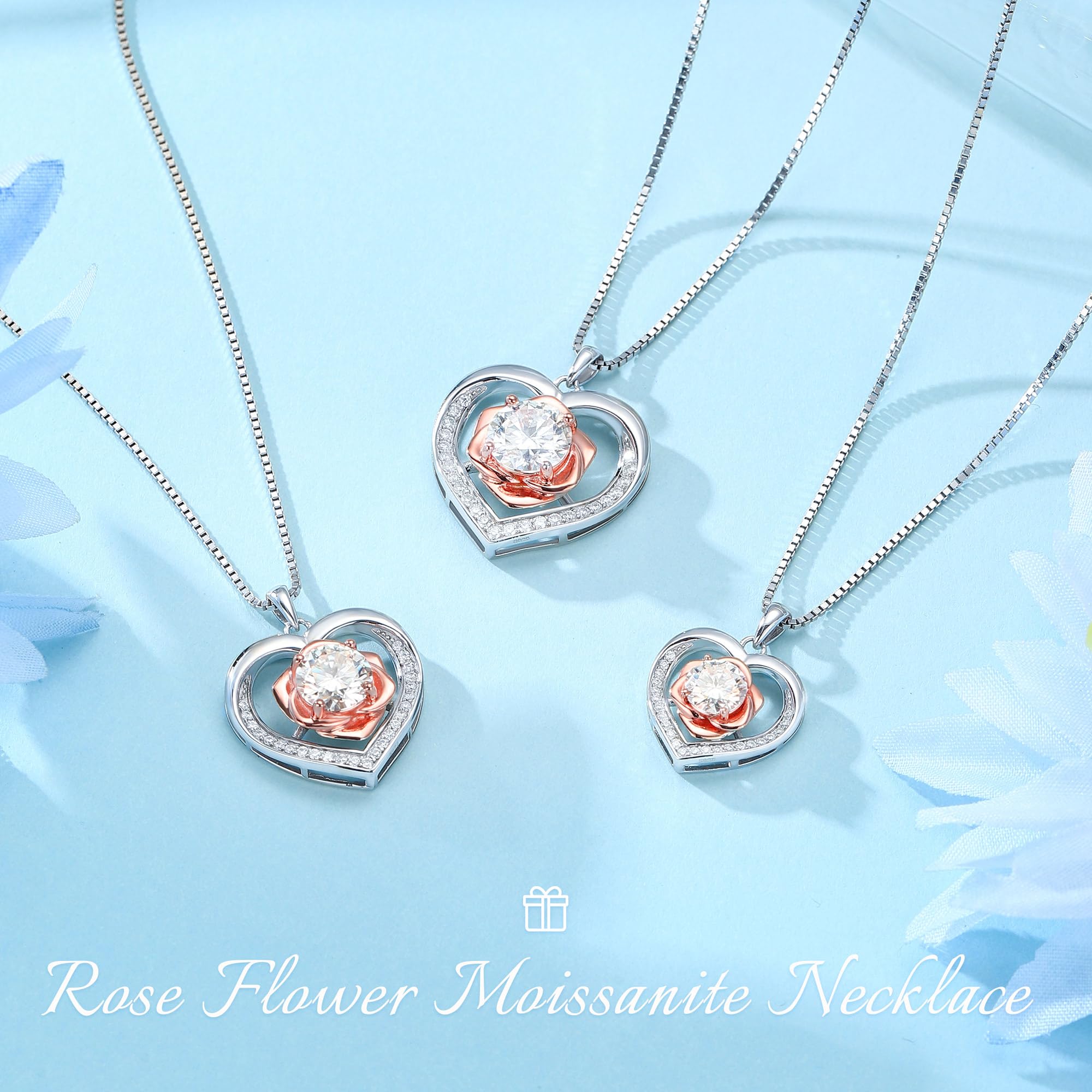 1-3 CT D Color VVS1 Moissanite Heart Necklace for Women - 925 Sterling Silver Anniversary & Birthday Gift for Wife, Girlfriend - Perfect for Valentine's Day, Proposal, and Romantic Occasions