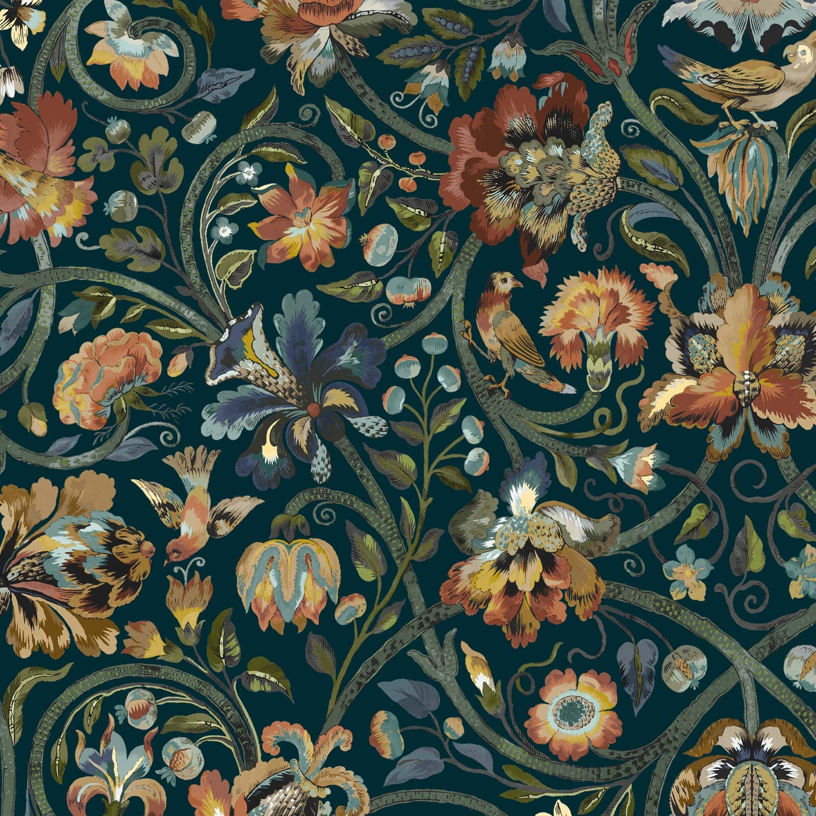 GAIA Midnight Wallpaper Sample - Premium Self-Adhesive Wallpaper for Bedroom, Living Room & Home Decor