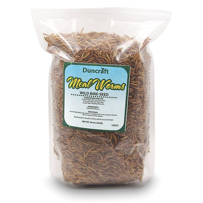Duncraft Premium Dried Mealworms for Birds - 20 oz Bag | High Protein Wild Bird Food | Perfect for Backyard Bird Feeding & Chicken Treats