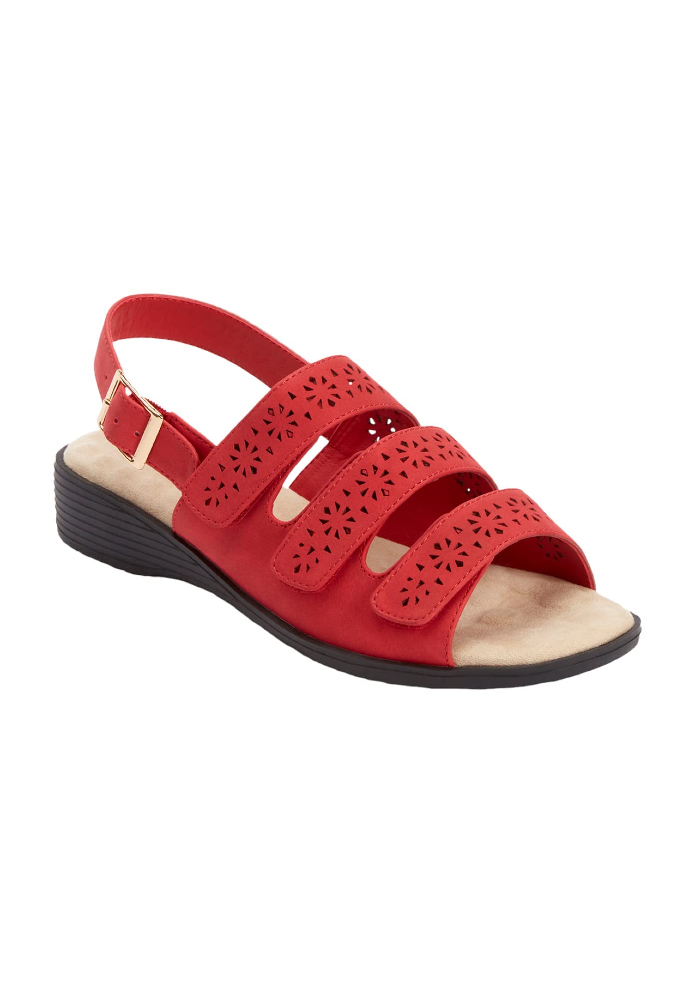 Comfortview Women's Wide Width The Sutton Sandal - Comfortable Casual Sandals for Women with Wide Feet | Perfect for Walking, Travel & Summer Outfits