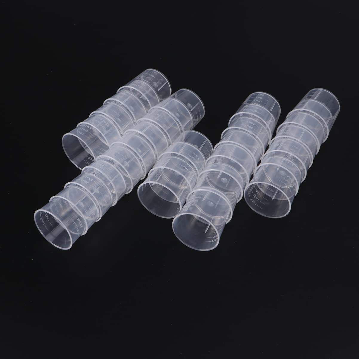 30pcs 30ml Plastic Graduated Measuring Cups - Clear Kitchen Measuring Tools for Baking, Cooking & Lab Use