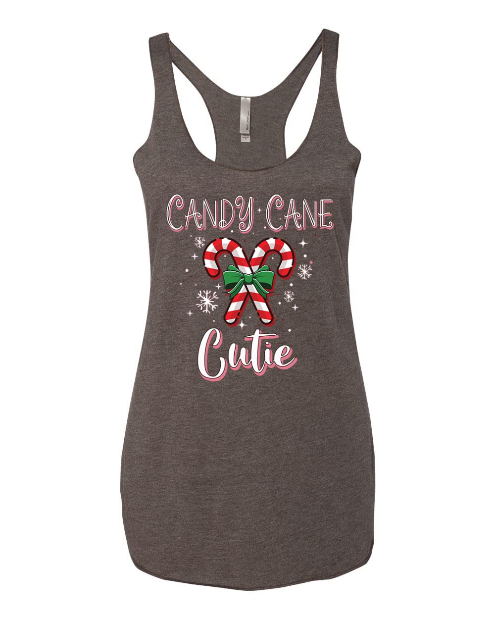 Candy Cane Cutie Christmas Tri-Blend Racerback Tank Top - Festive Holiday Women's T-Shirt for Xmas Party & Family Gatherings