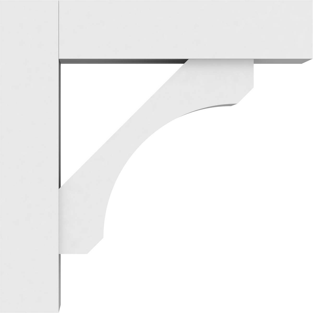 Ekena Millwork BKTP05X16X16LEC05 Standard Legacy Architectural Grade PVC Brackets with Block Ends - 5