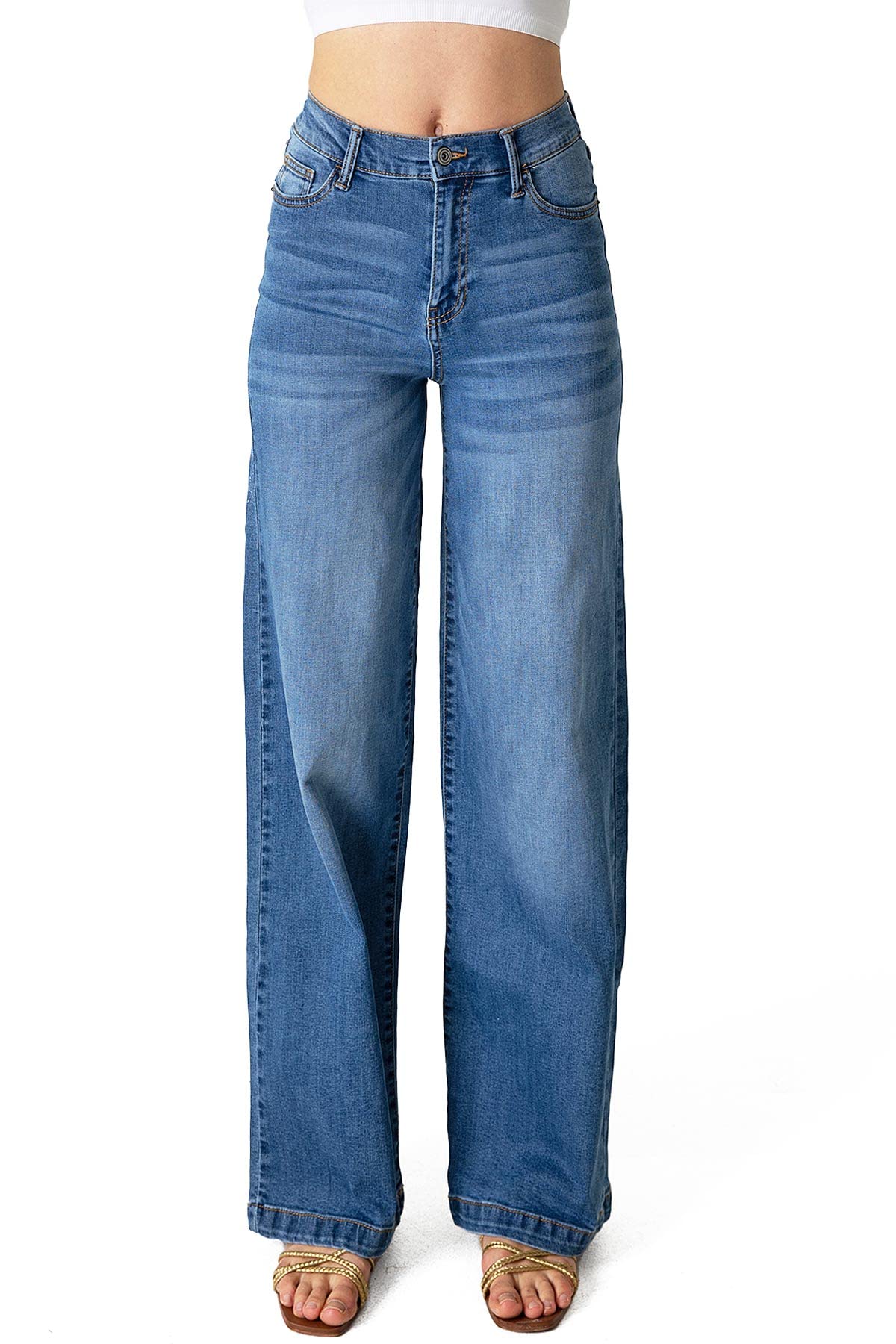 Celebrity Pink Women's High Rise Extra Wide-Leg Jeans for Juniors - Trendy Distressed Denim Pants for Casual Wear, Street Style & Everyday Outfits