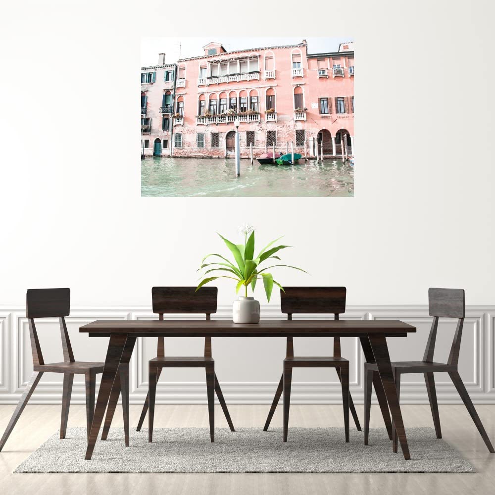 Premium Fine Art Canvas Print - Stunning Canal Building Wall Decor by Artist Nan - Ready to Hang 46