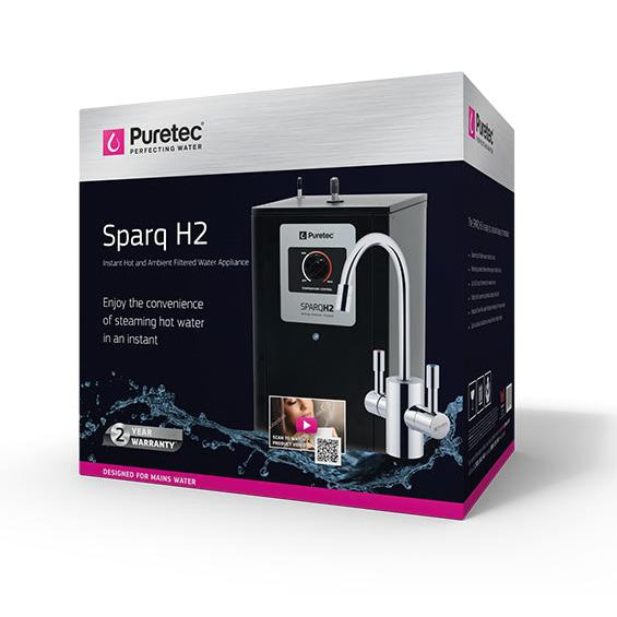 Puretec Sparq H2 Instant Hot & Ambient Filtered Water Dispenser System - 60 Cups/Hour Capacity for Home, Office & Kitchen Use