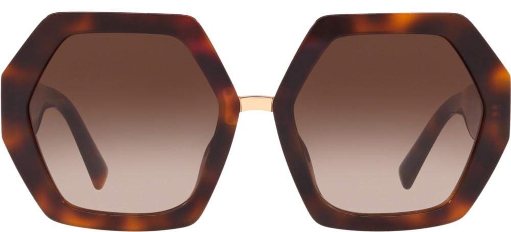 Valentino VA 4053 501113 Havana Sunglasses for Women - UV Protection Polarized Fashion Shades - Perfect for Beach, Driving & Outdoor Activities