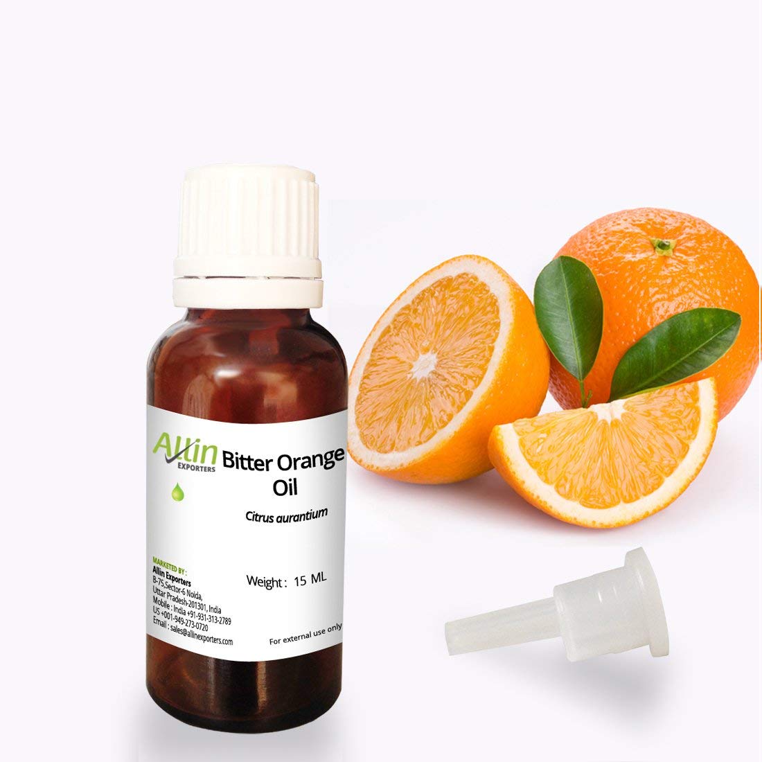 Pure Bitter Orange Essential Oil for Aromatherapy & DIY Skincare - 15ml Bottle - Allin Exporters - Perfect for Diffusers, Massage & Stress Relief