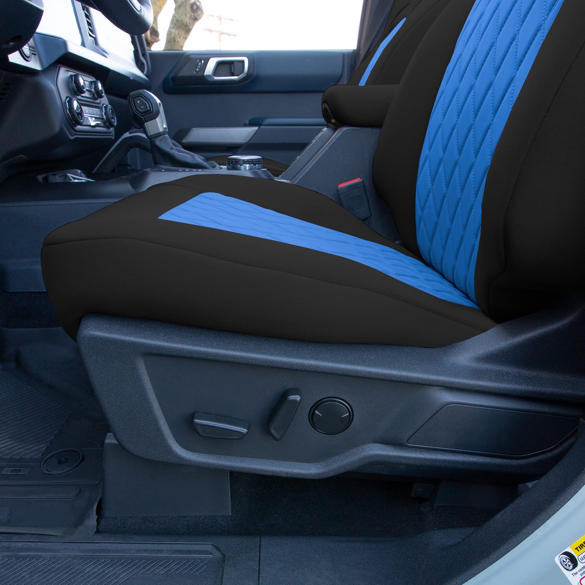 Custom Fit Neoprene Seat Covers for Ford Bronco (2021-2022) - Water Resistant Neosupreme Front Set in Blue | Perfect for Off-Road Adventures & Daily Commutes