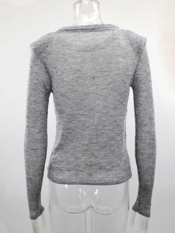 Stylish Hollow Knit Sweater for Women - Lightweight Autumn Cardigan for Casual Wear & Layering