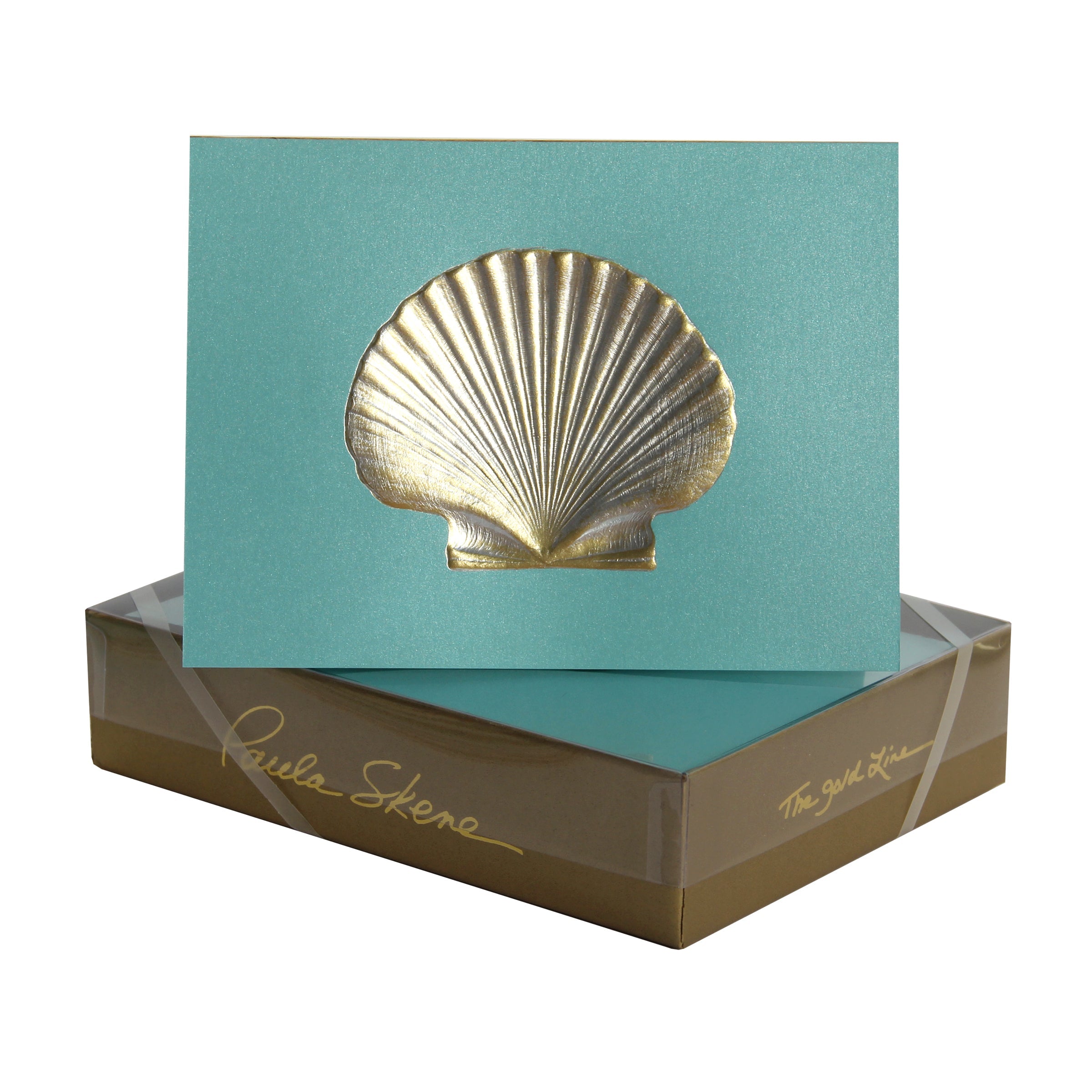 Scallop Shell Note Cards - Set of 8 Handmade Blank Greeting Cards for Weddings, Thank You Notes & Special Occasions