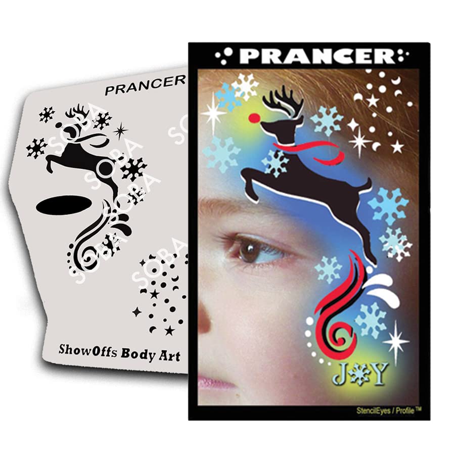Face Painting Stencil Kit - Reusable StencilEyes Profile Prancer for Halloween, Cosplay & Kids Parties | Professional Makeup Templates for Costume Events & Festivals