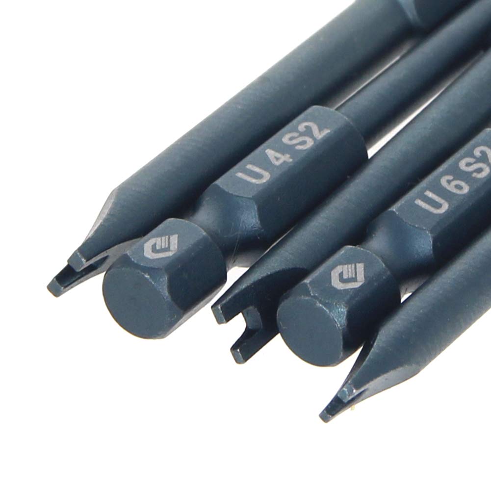 Utoolmart U Shape Screwdriver Bits Set - 5-Piece Magnetic U4 U5 U6 U7 U8 Screwdriver Kit with 1/4 Inch Hex Shank, 65mm S2 Steel Bits - Perfect for Electronics Repair, Furniture Assembly & DIY Home Improvement Projects