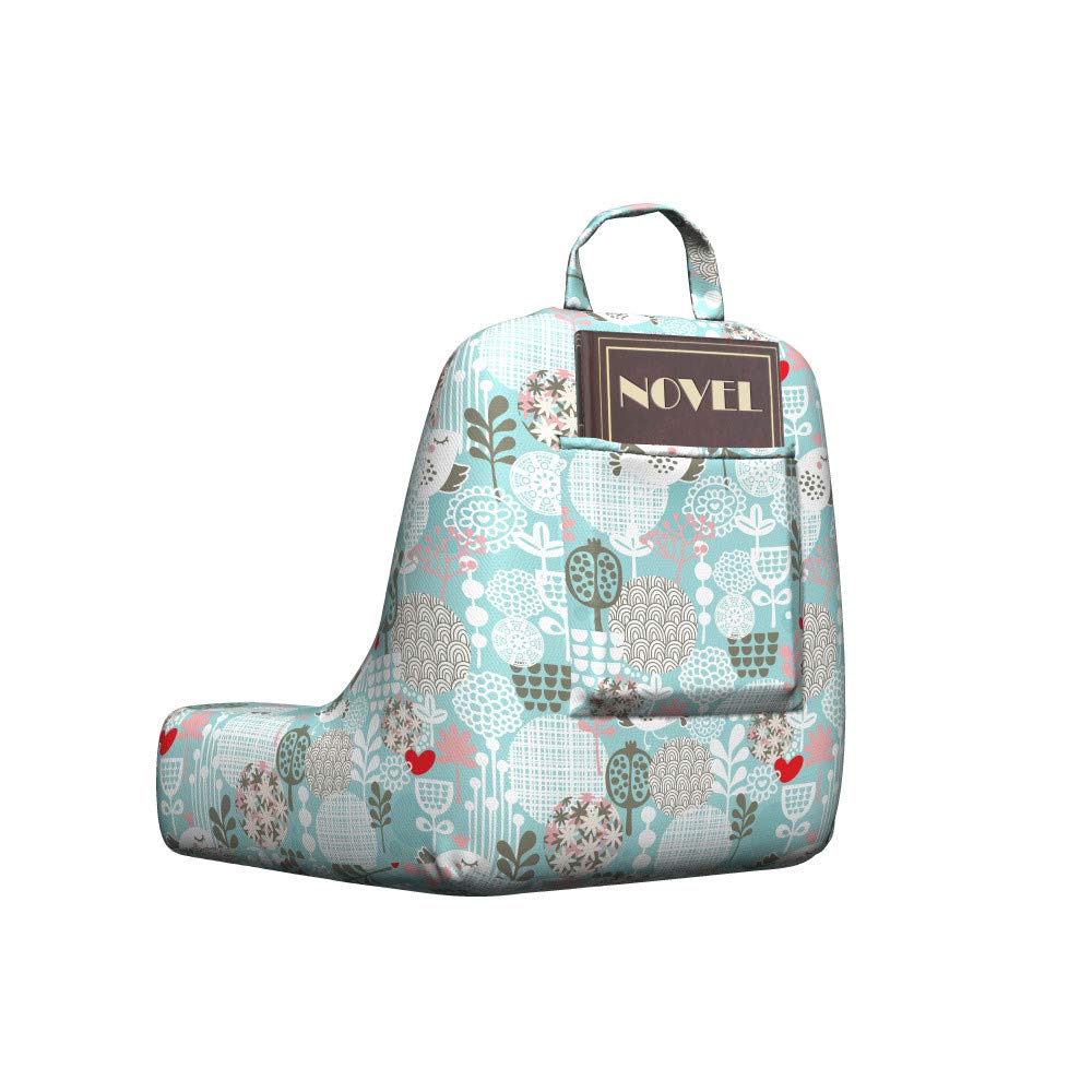 Ambesonne Floral Reading Pillow Cover - Valentine's Day Themed with Little Birds, Hearts & Abstract Flowers - Soft Fabric Printed Bed Rest Case (Small, Multicolor) - Perfect for Cozy Reading Nooks & Gift Giving