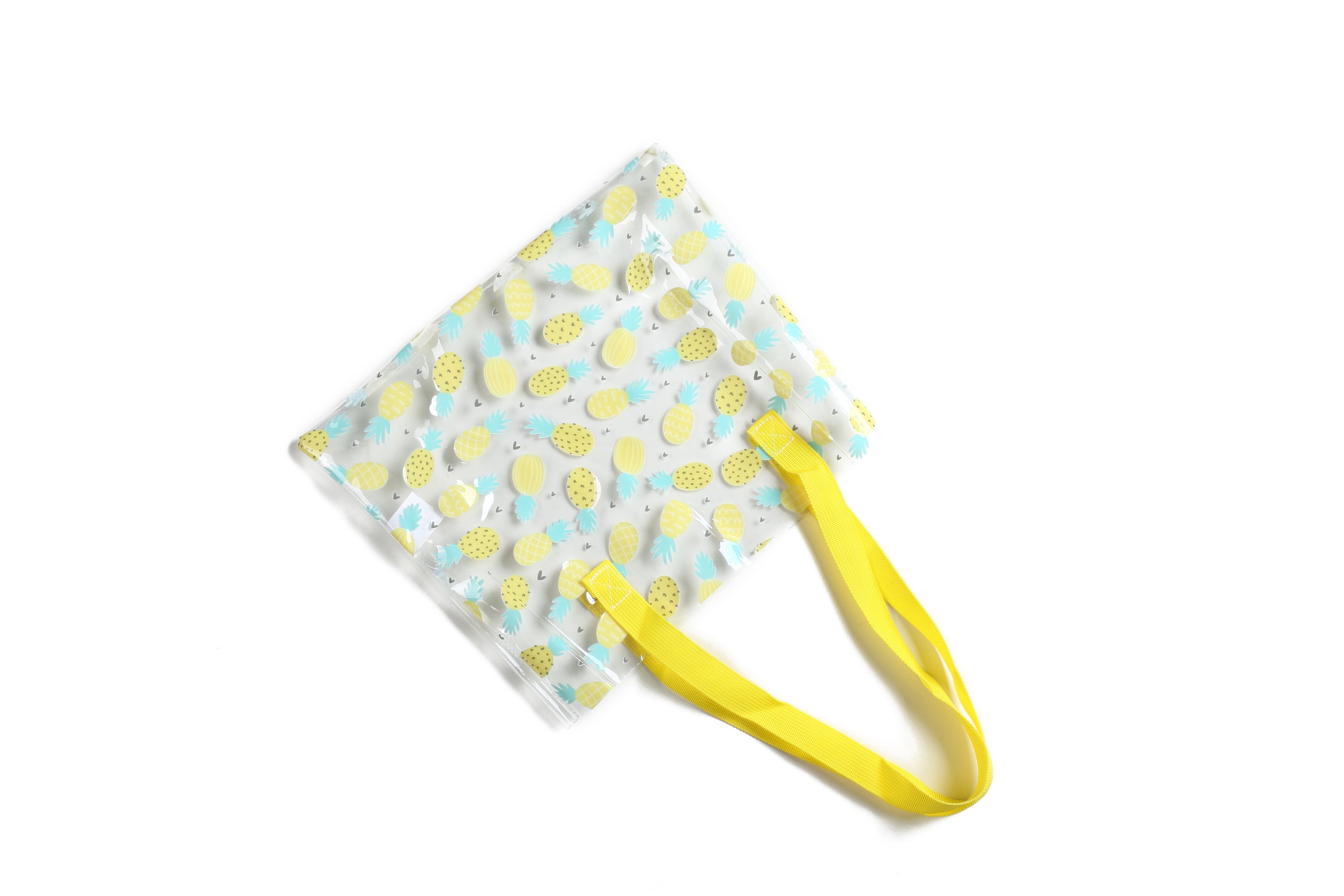 Clear Tote Bag for Everyday Use - Hawaii Pineapple Yellow - Perfect for Beach, Shopping & Travel Accessories