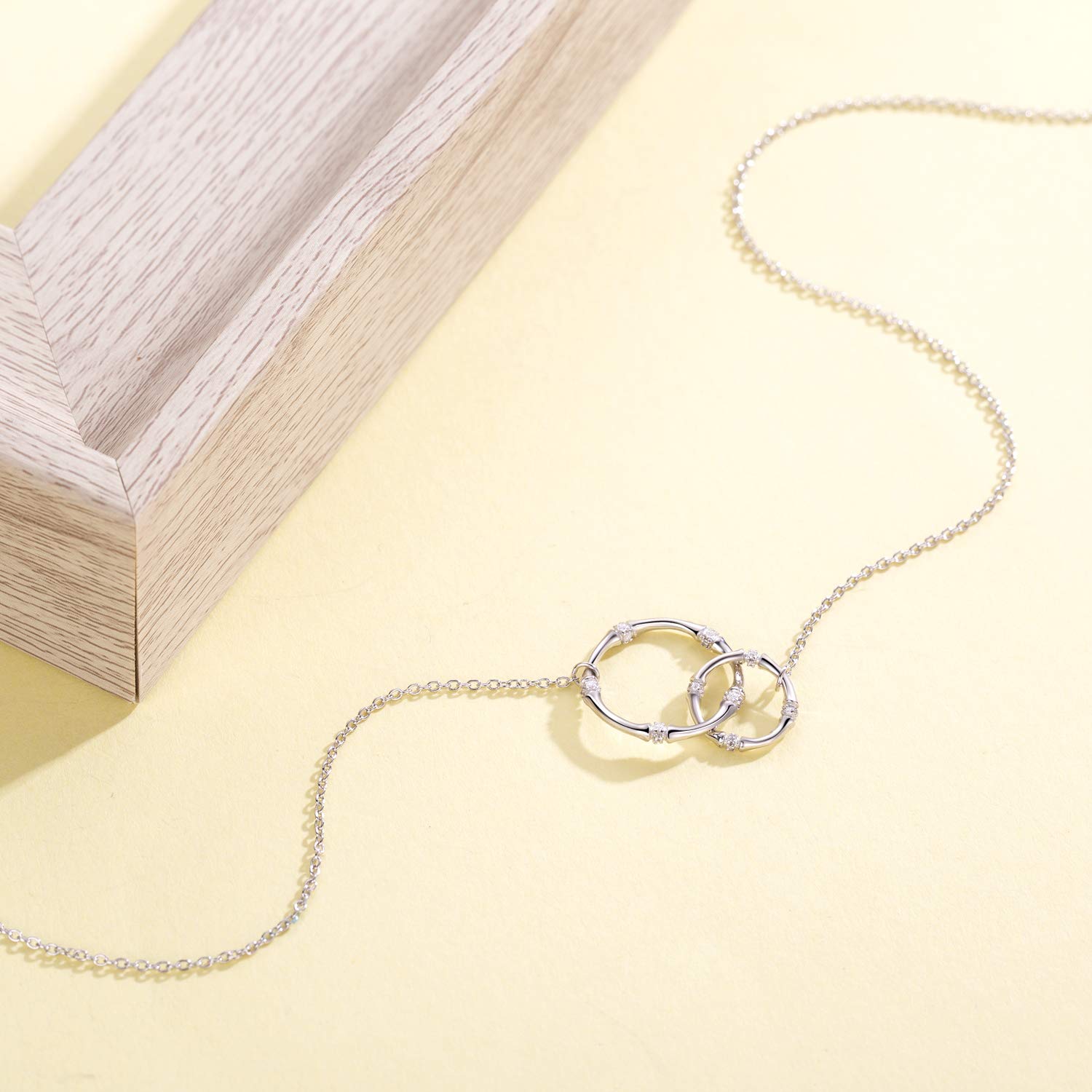 Sterling Silver Infinity Circle Necklace for Mom - Elegant 2 Circle Pendant Jewelry, Perfect Mother's Day & Birthday Gift for Women - Ideal for Daily Wear, Special Occasions & Heartfelt Surprises