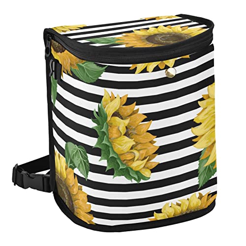 Waterproof Adjustable Car Trash Can with Leakproof Lining - Sunflower Design for Automotive, Home, Office, Kitchen & Bedroom | Perfect for Road Trips, Daily Commute & Household Waste Management