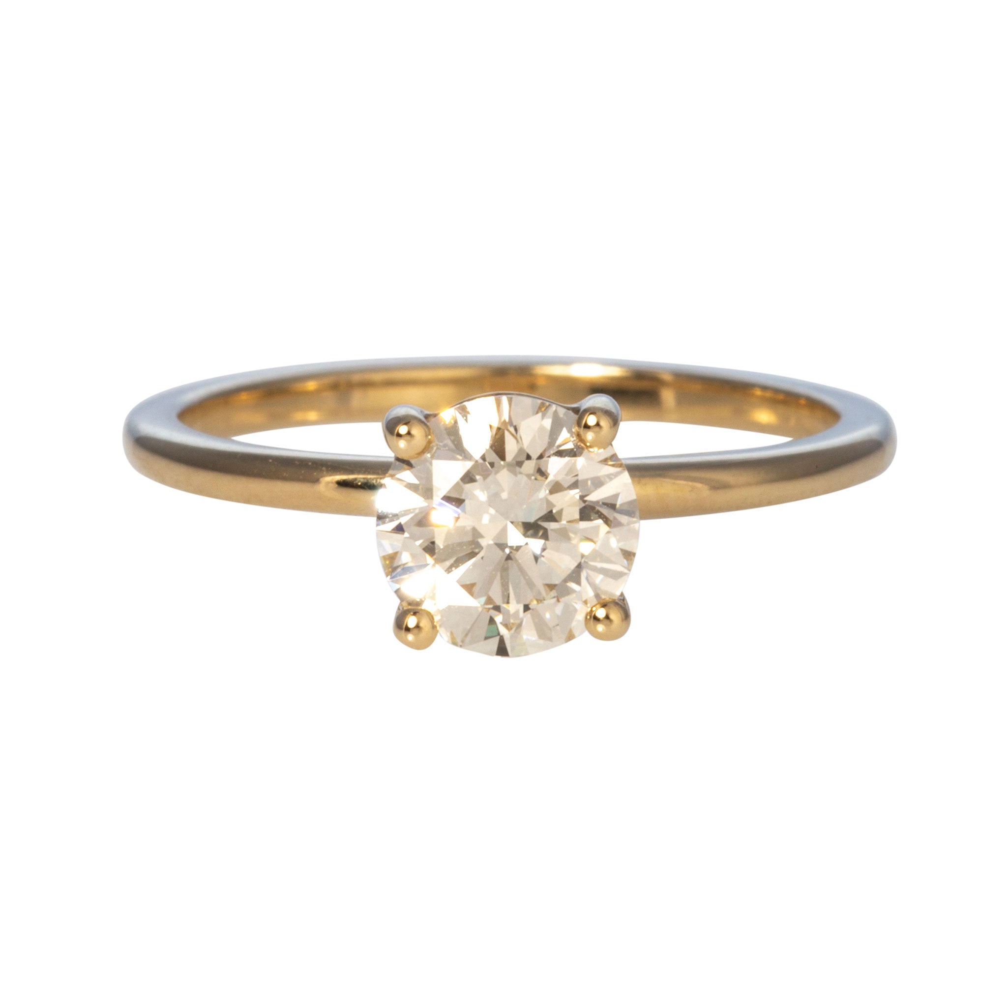 1 Carat J Color SI1 Clarity Round Cut Solitaire Diamond Engagement Ring in 14K Yellow Gold - Perfect for Proposals, Weddings & Anniversaries