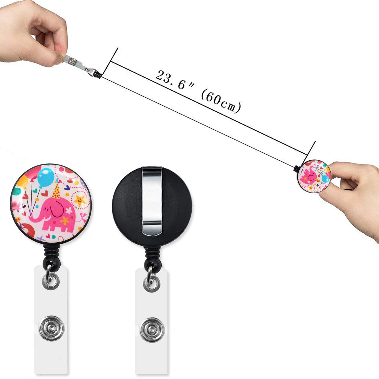 YOUOWO 2 Pack Cruise Lanyards with Badge Reel - for Office ID, Keys & Cards - for Work, Travel & Events