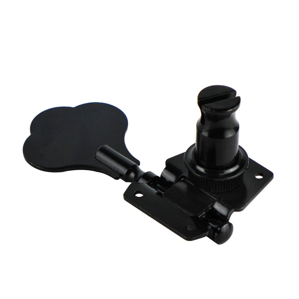 FLEOR 5-Piece 4R1L Vintage Open Machine Heads Set for 5-String Electric Bass Guitar - Black - Perfect for Guitar Upgrades & Professional Bass Players