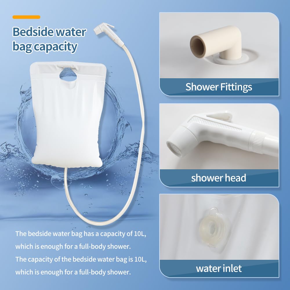 Inflatable Medical Bathtub for Elderly & Disabled - Portable PVC Bedside Shower Bath Kit for Bedridden Patients, Pregnant Women & Post-Surgery Care - Ideal for Home Healthcare & Assisted Living Facilities