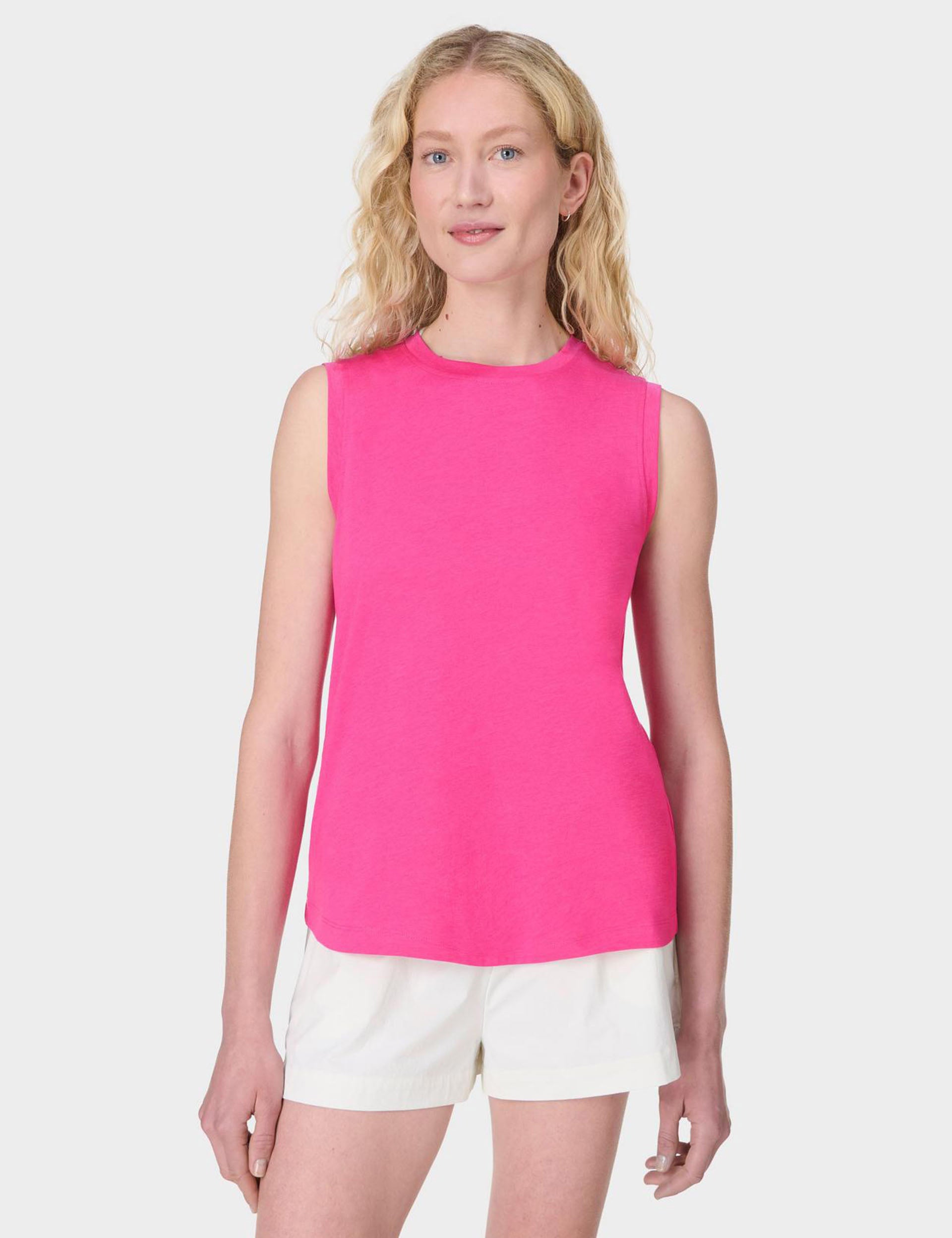 Essential Sleeveless Vest for Women - Fuchsia Pink | Lightweight Summer Layering Piece for Casual Outfits & Outdoor Activities