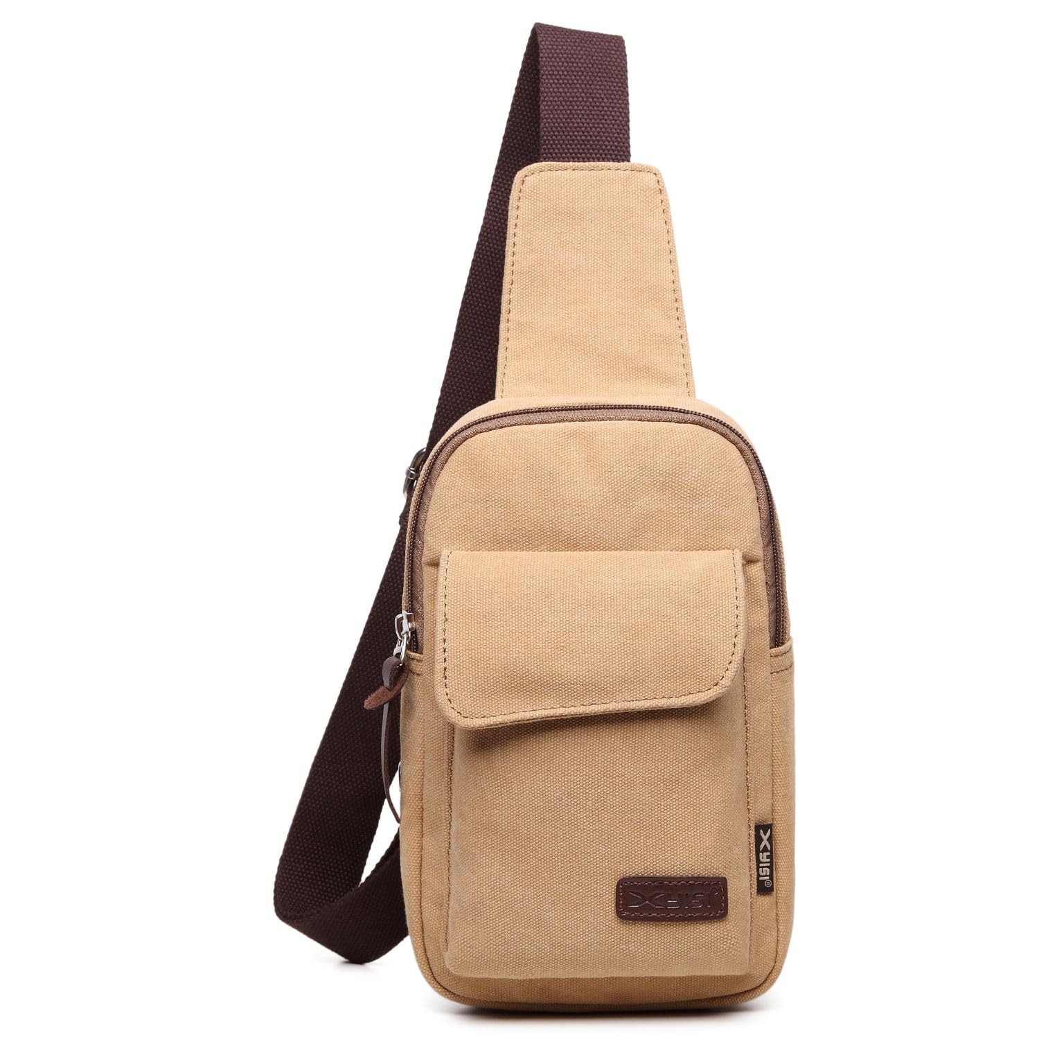 Wxnow Canvas Sling Bag Crossbody Backpack for Women & Men - Lightweight Chest Shoulder Bag for Travel, Hiking & Daily Use