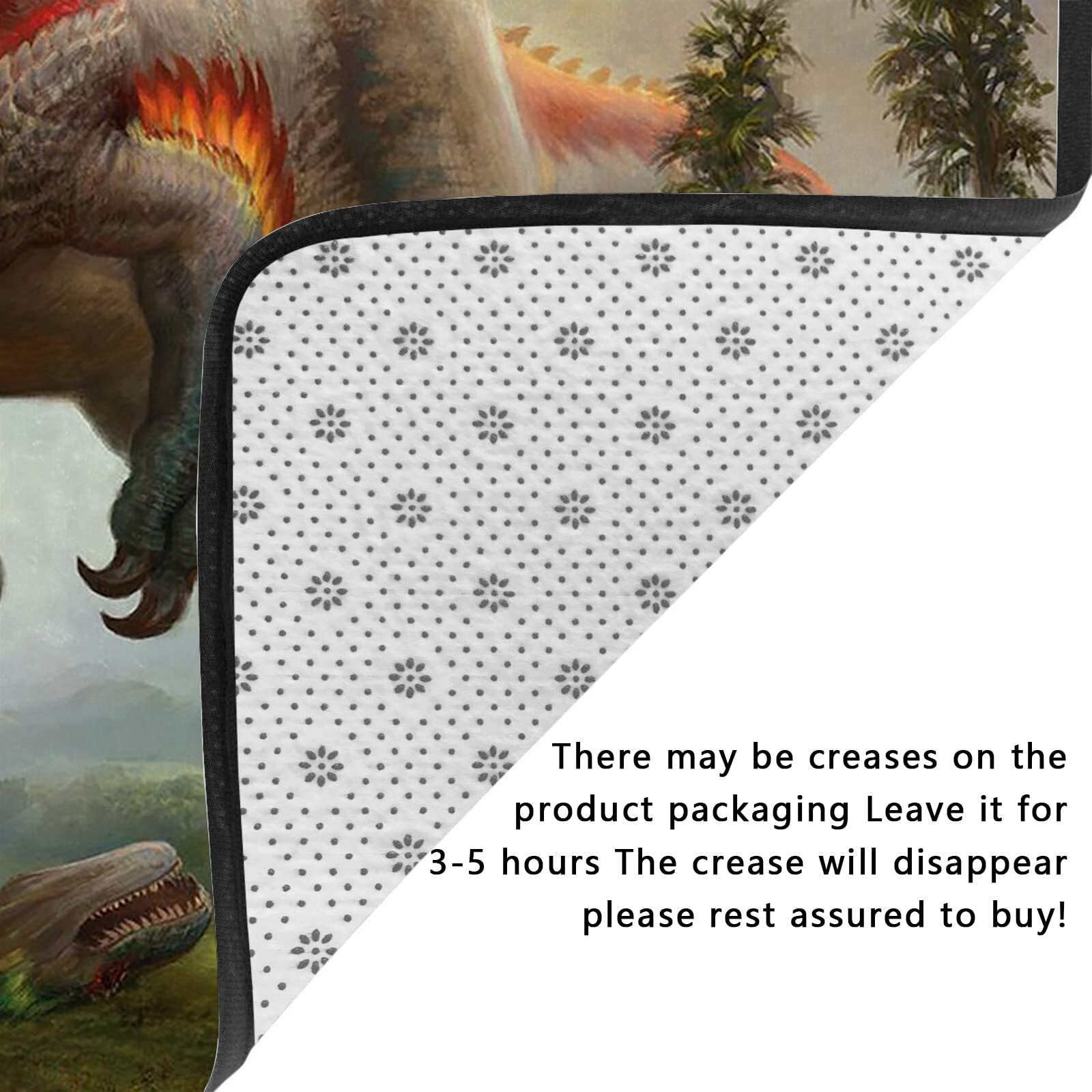 **Washable Non-Slip Sponge Rug Mat - Soft Extra Thick Dinosaur Jungle Animal Carpet for Kids Bedroom, Living Room, Bathroom & Dorm | Indoor Floor Decor for Playroom, Nursery, and Home**