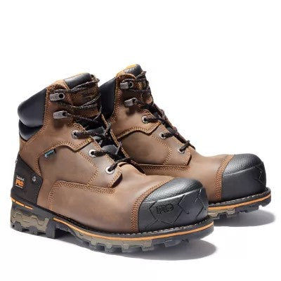 Timberland 92615 6-Inch Boondock Waterproof Composite Toe Work Boots for Men - Durable Safety Shoes for Construction, Hiking & Outdoor Work