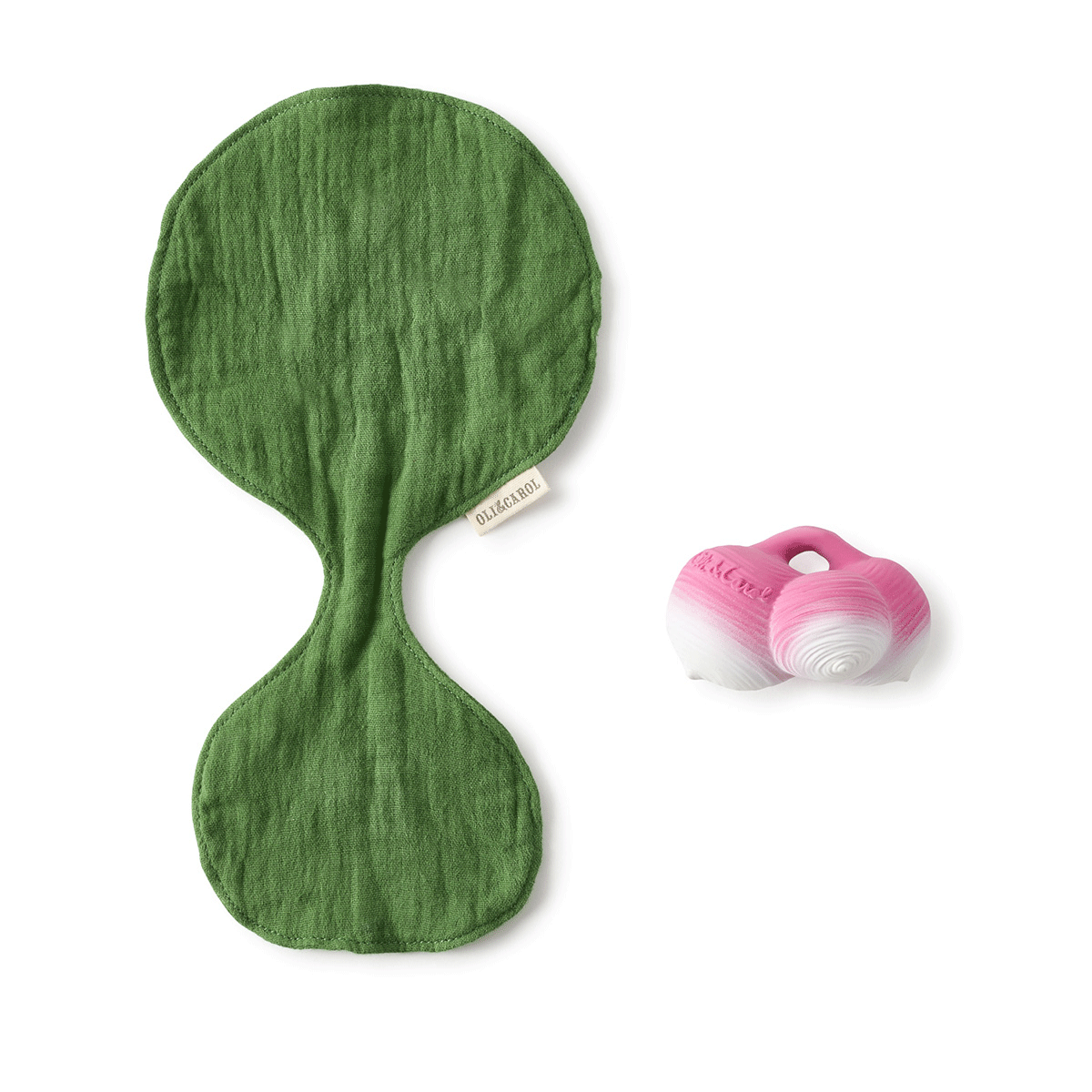 Organic Ramona The Radish Mini Doudou Baby Teether by Oli & Carol - Natural Rubber Pacifier & Chew Toy for Teething Infants - Perfect for Soothing Sore Gums & Sensory Play