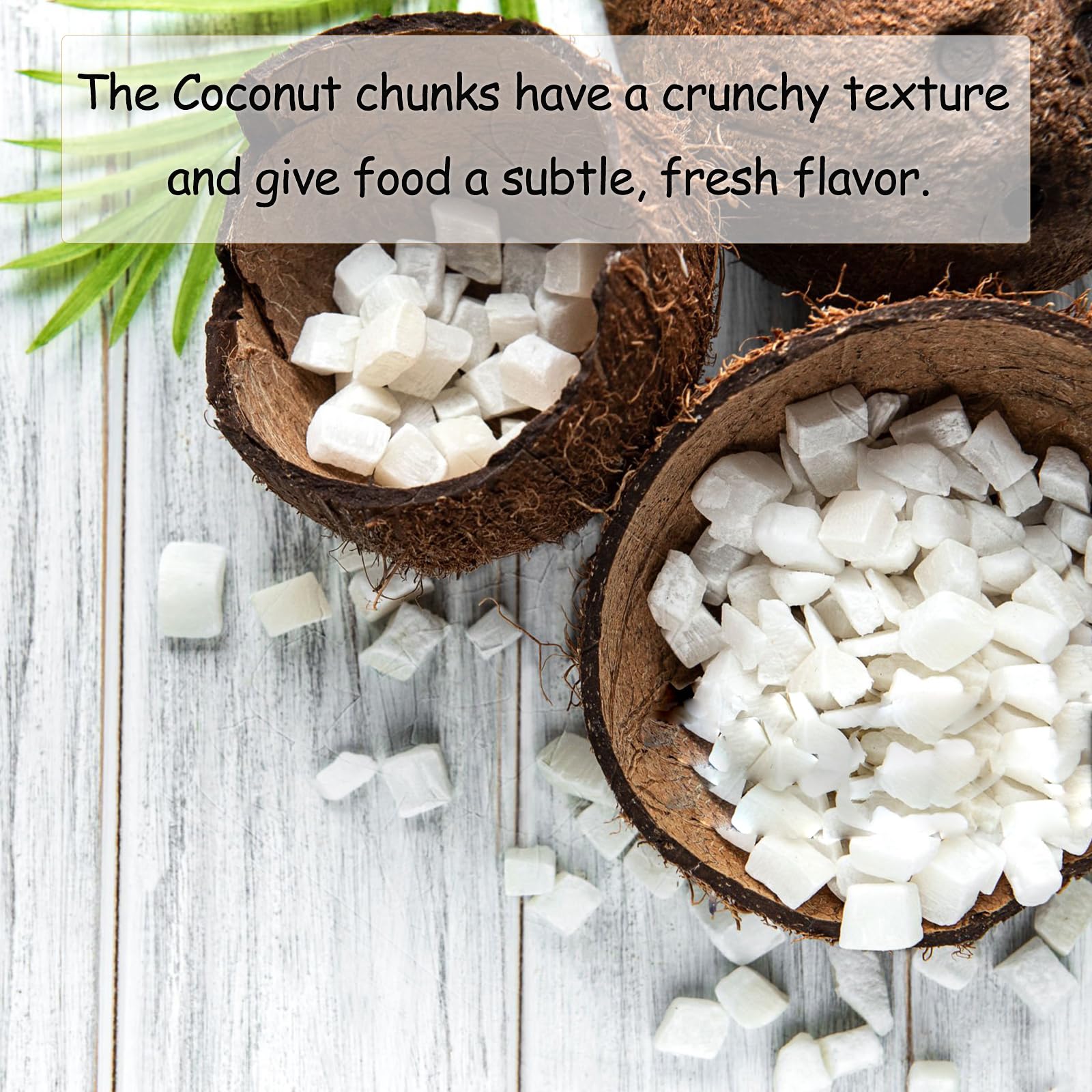 Premium Dried Coconut Chunks 10.58oz (300g) - Natural Coconut Meat Strips for Smoothies, Baking, Trail Mix & Healthy Snacks - Vegan, Gluten-Free, No Sugar Added