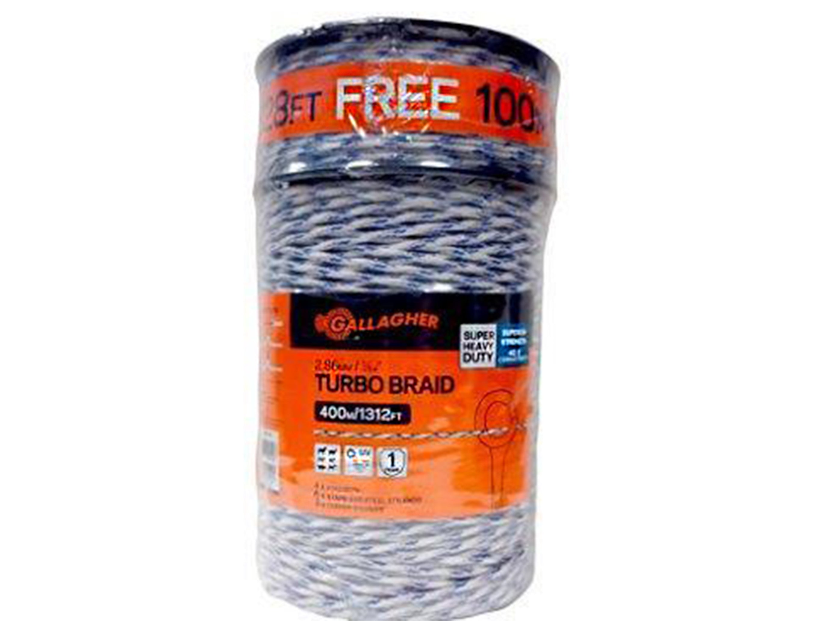 Gallagher Turbo Braid 1312' + 300' Electric Fence Wire - High Conductivity, Durable Fencing for Livestock & Farm Security | Perfect for Horse Pens, Cattle Gates & Pasture Protection